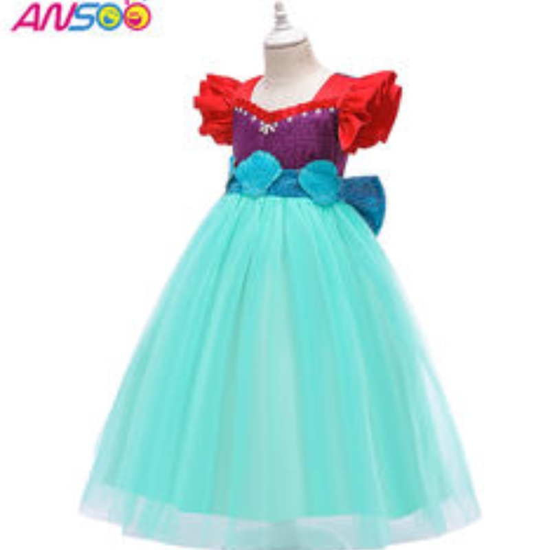 Ansoo 2021 oem/odm girl rochie de sirenă denaștere petrecerenuntă denuntă poartă rochii de prințesă de flori