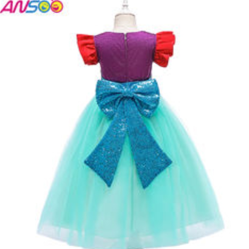 Ansoo 2021 oem/odm girl rochie de sirenă denaștere petrecerenuntă denuntă poartă rochii de prințesă de flori