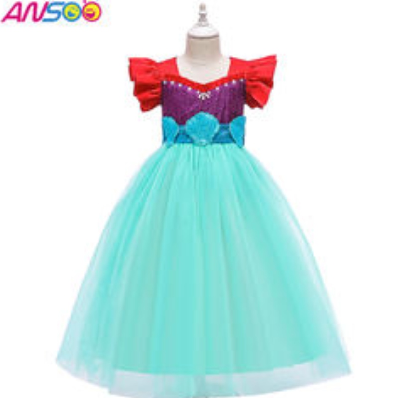 Ansoo 2021 oem/odm girl rochie de sirenă denaștere petrecerenuntă denuntă poartă rochii de prințesă de flori