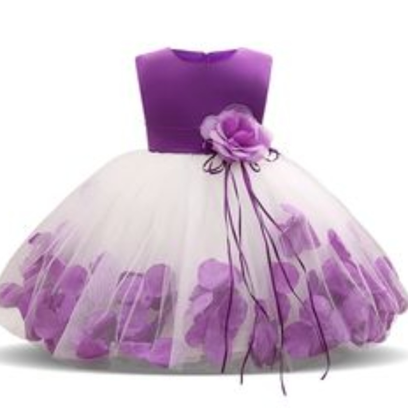 Copii pentru copii Fată Floare Petale Rochie Copii Ressuniunea de onoare a lui Copilie Elegantă Vestido Infantil Rochie de petrecere formală