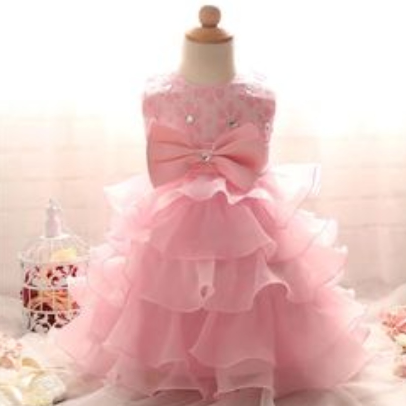 Fete fete din dantelă tutu floare prințesă rochie pentru copii 1 2 ani denaștere rochie de minge pentru copii