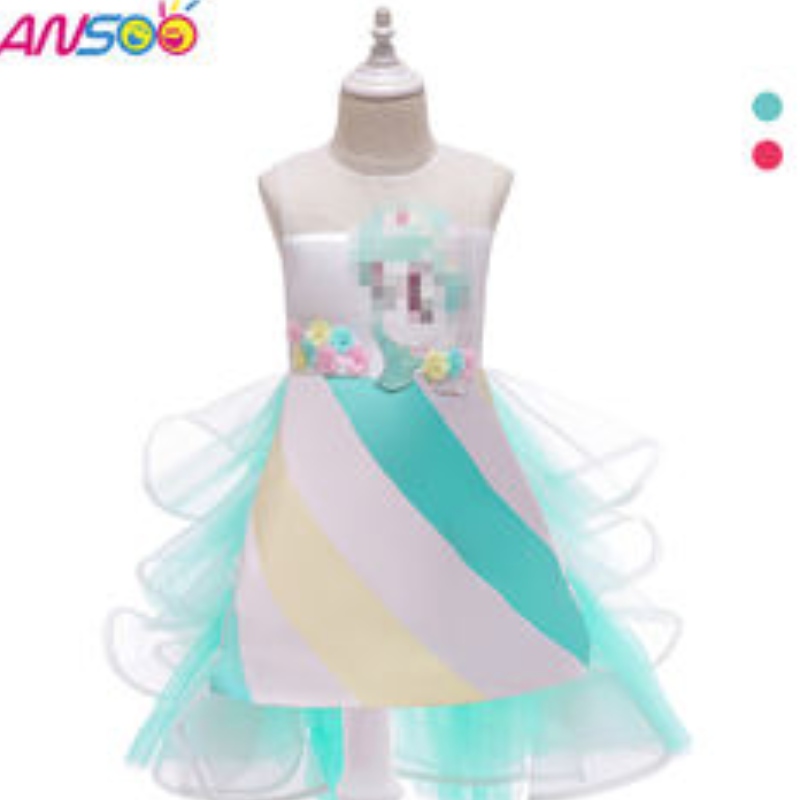 Ansoo Hot care vinde unicorn curcubeu fetiță rochii denaștere rochii de bumbac girl prințesa rochii de petrecere pentru 1-6 ani fete rochie tutu