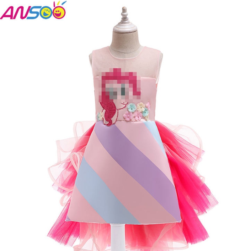 Ansoo Hot care vinde unicorn curcubeu fetiță rochii denaștere rochii de bumbac girl prințesa rochii de petrecere pentru 1-6 ani fete rochie tutu