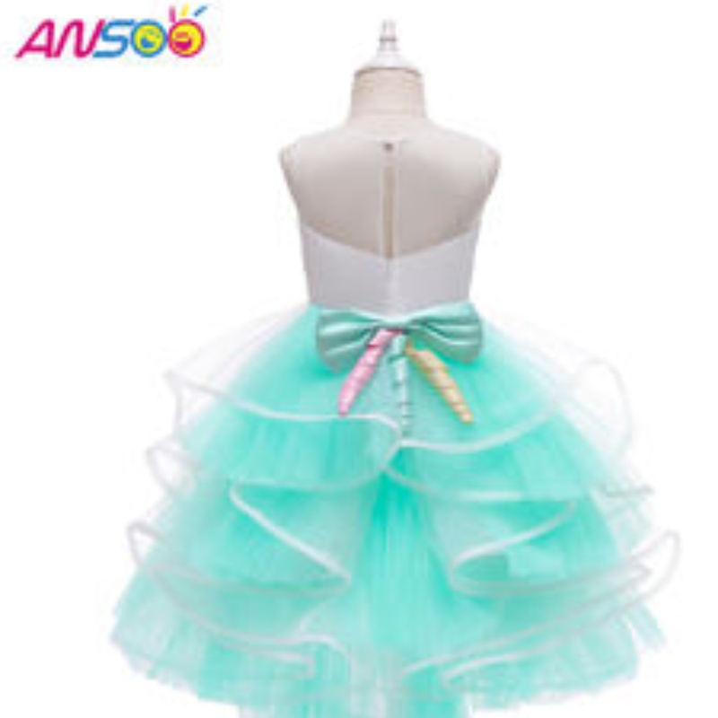 Ansoo Hot care vinde unicorn curcubeu fetiță rochii denaștere rochii de bumbac girl prințesa rochii de petrecere pentru 1-6 ani fete rochie tutu