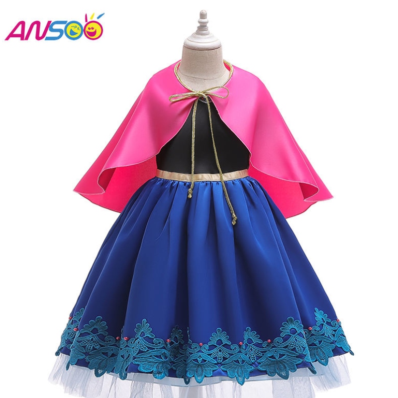 ANSOO pentru copii fete Prințesa Regine Elsa Anna Halloween Cosplay Costum Fustă Fustă