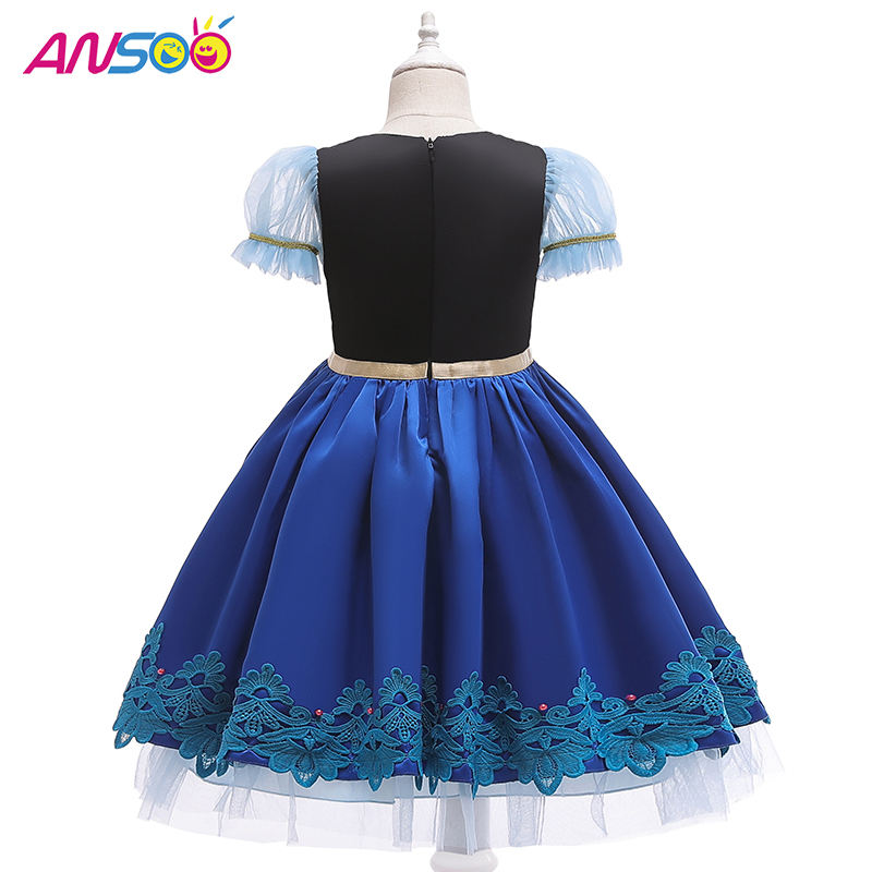ANSOO pentru copii fete Prințesa Regine Elsa Anna Halloween Cosplay Costum Fustă Fustă