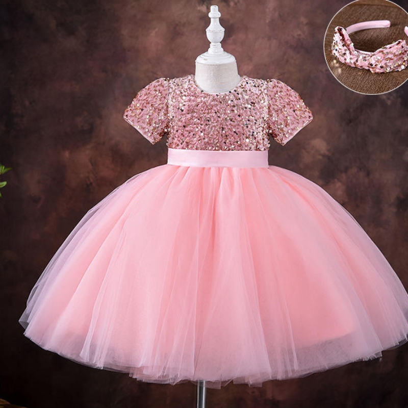 5-9 ani fete prințesă rochie de paiete dantelă din tul, petrecere denuntă tutu rochie pufoasă pentru copii