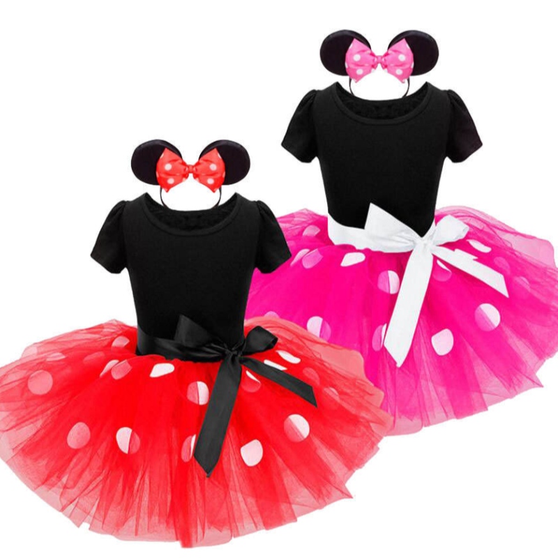 Fete cosplay Costum de desene animate pentru copii cu mânecă scurtă polka dot prințesă îmbrăcăminte pentru copii îmbrăcăminte pentru petreceri denaștere
