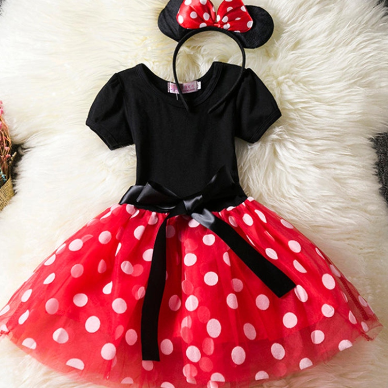 Fete cosplay Costum de desene animate pentru copii cu mânecă scurtă polka dot prințesă îmbrăcăminte pentru copii îmbrăcăminte pentru petreceri denaștere