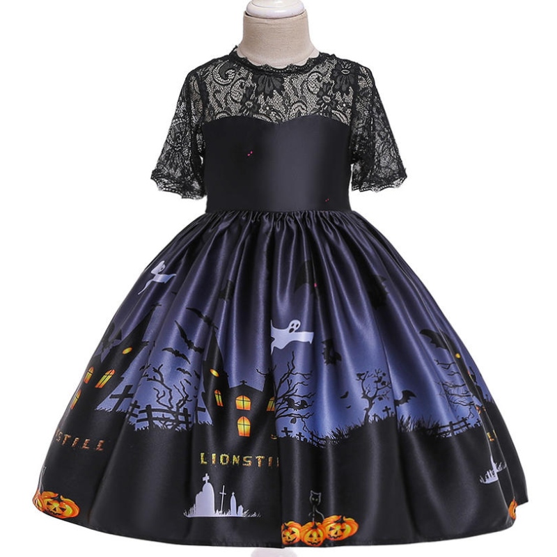 Fete rochii de Halloween Vrăjitoare Tutu Costum pentru copii Părtare îmbrăcăminte Fată prințesă Copii Copii Pumpkin imprimat Halloween Costum