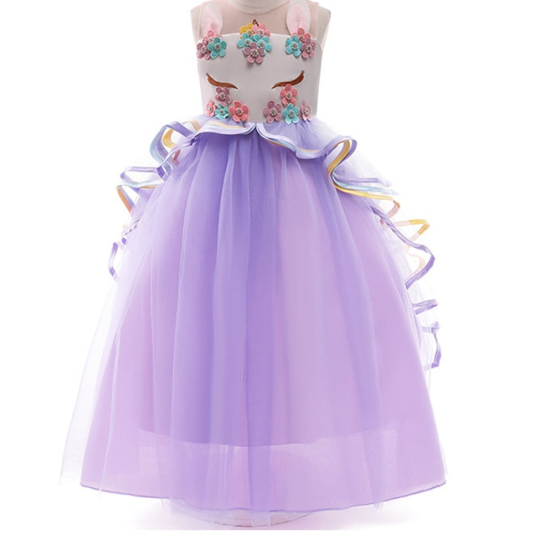 ANSOO Girls Unicorn Rochie Applique Party Cosplay Summer Halloween Fancy Weeding Pink Unicorn rochie pentru 2-13y fete