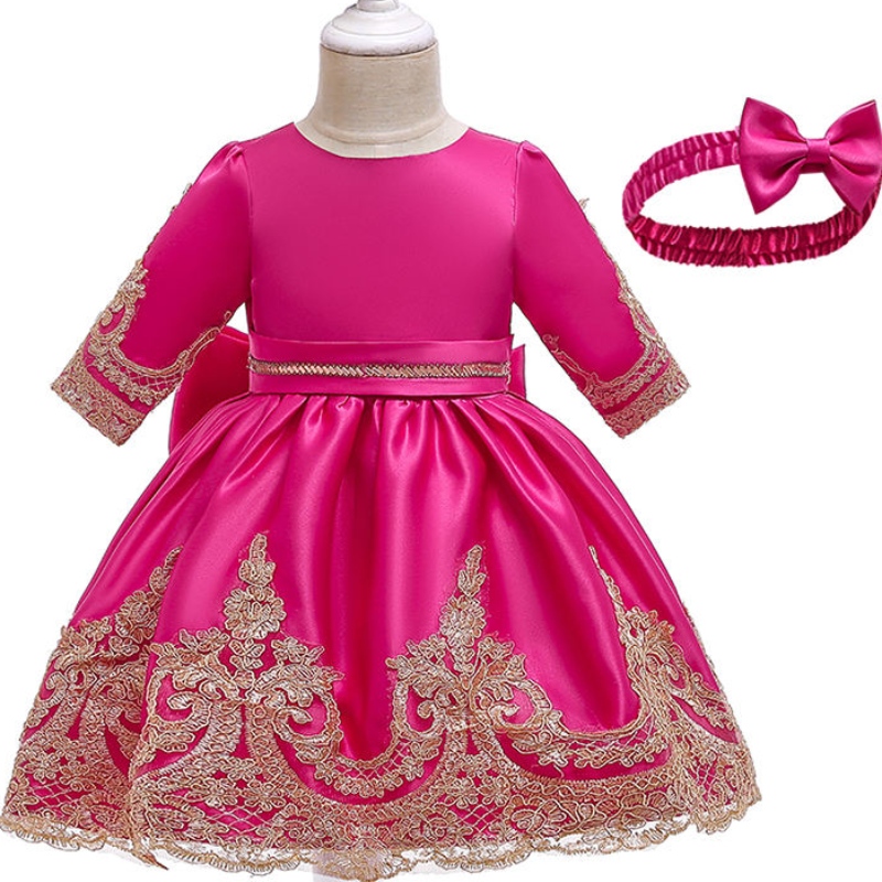 Ansoo 11color haine de înaltă calitate pentru bebeluși exclusiv rochie de dantelă exclusiv rochie prințesă cu coafură rochie de petrecere din satin pentru fete