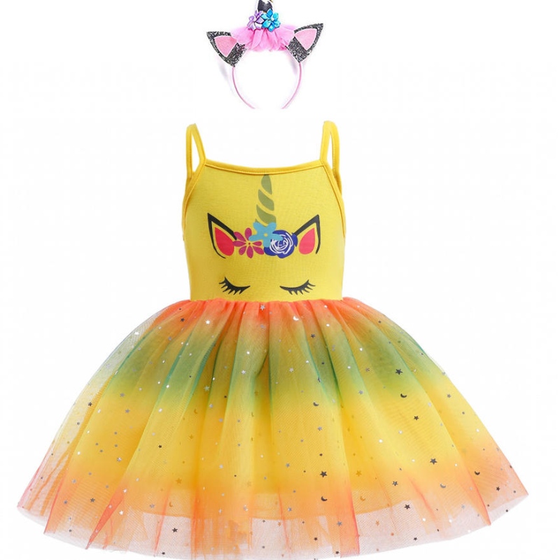 2022 Girl New Girl unicorn fete tutu prințesa rochii de petrecere de petrecere de ziua denaștere costum de cosplay