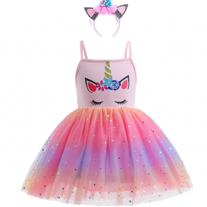 2022 Girl New Girl unicorn fete tutu prințesa rochii de petrecere de petrecere de ziua denaștere costum de cosplay