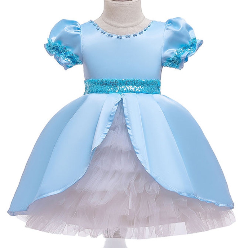 Ansoo pentru copii fără mâneci copii fete pufy albastru rochie de tutu copil copii mici sugari rochie de boutique de vară rochie de boutique pentru fată