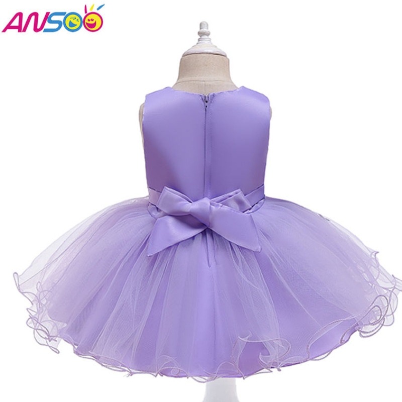 Ansoonoi fete proiectate elegante prințesa formală rochie copil costum de vară haine de seară rochii violet