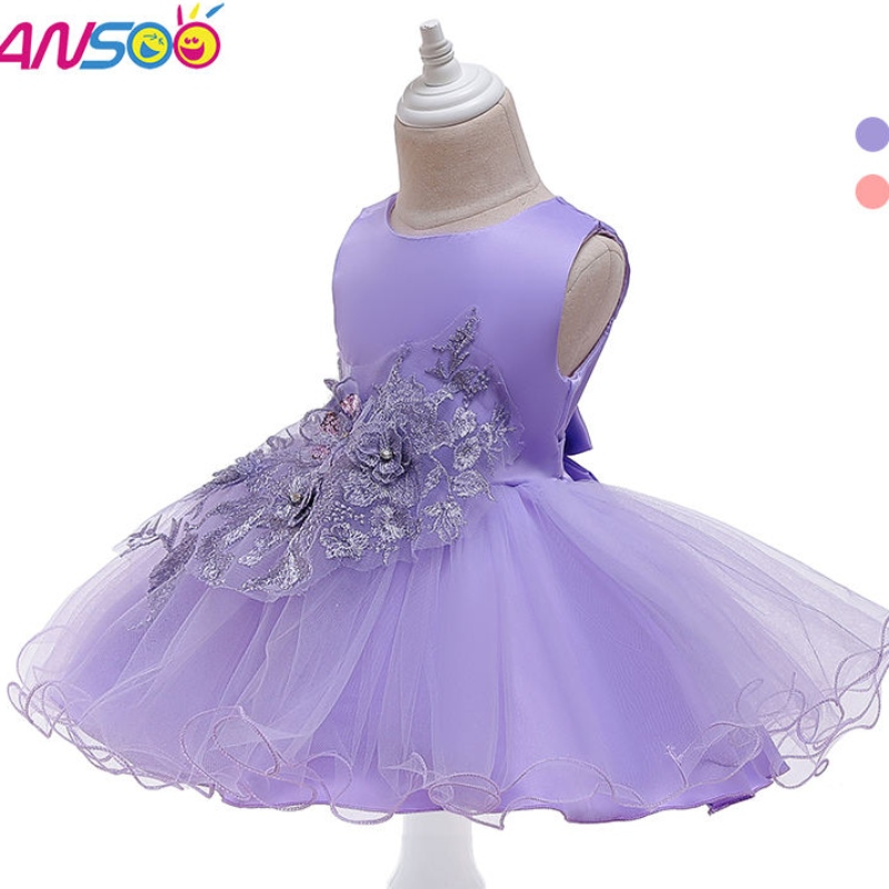Ansoonoi fete proiectate elegante prințesa formală rochie copil costum de vară haine de seară rochii violet