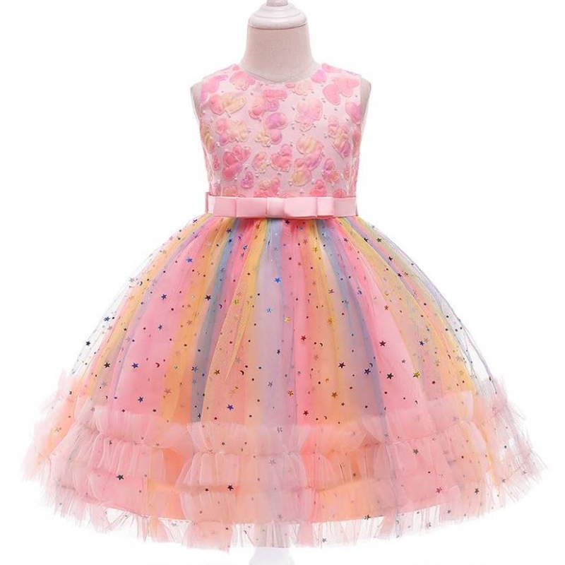 Baige New Sosit Sequins Cake pentru copii Rochii de petrecere 3-10 ani, rochii de petrecere pentru copii
