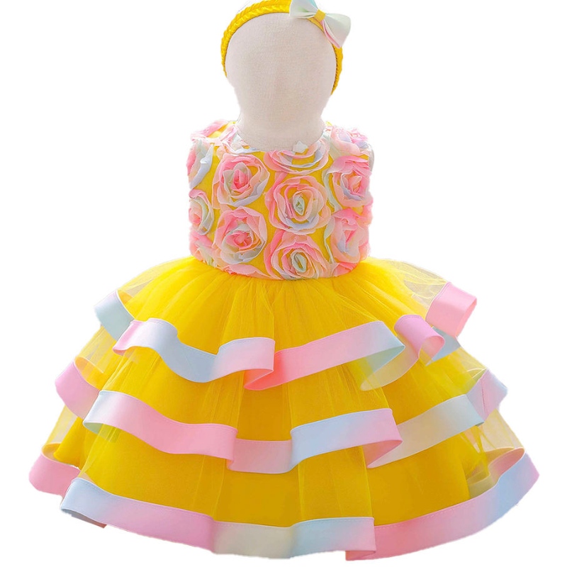 Baige Hot Selling Baby Summer fără mâneci rochie din tul, fete tort pentru copii straturi pentru copii rochii de petrecere