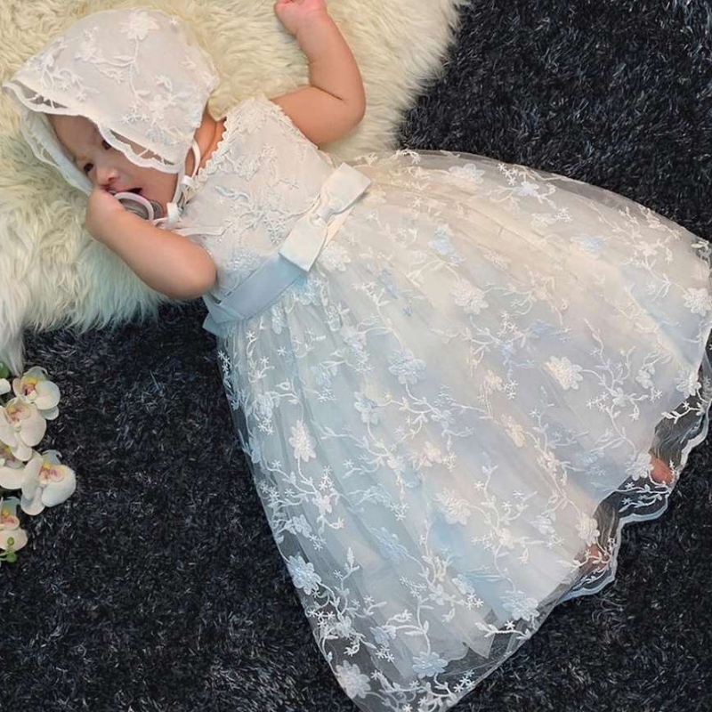 Baige New Party Girl Rochie White Royal Designnou -născut Rochii de botez pentru bebeluși