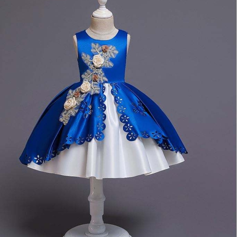 Gala fetelor cu flori de designnou pentru fete cu strat dublu pentru rochii de petrecere de seară elegante