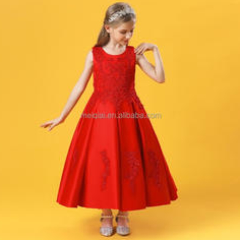Baige New Sosit Flower Children Rochii de mireasă de mireasă rochii elegante pentru fete fără mâneci cu mărgele