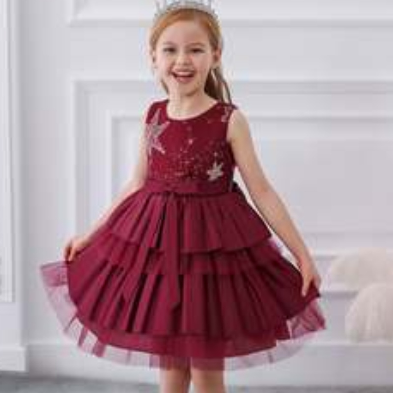 Baige de lux prințesă rochie fără mâneci copii rochie de bilă de seară, fantezie, petrecere denaștere costum de bal
