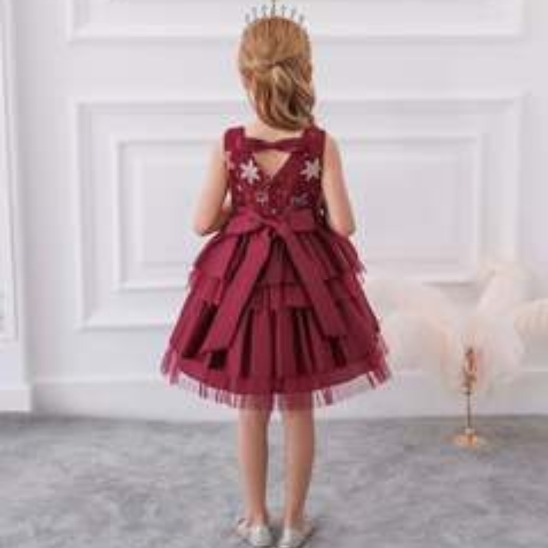 Baige de lux prințesă rochie fără mâneci copii rochie de bilă de seară, fantezie, petrecere denaștere costum de bal