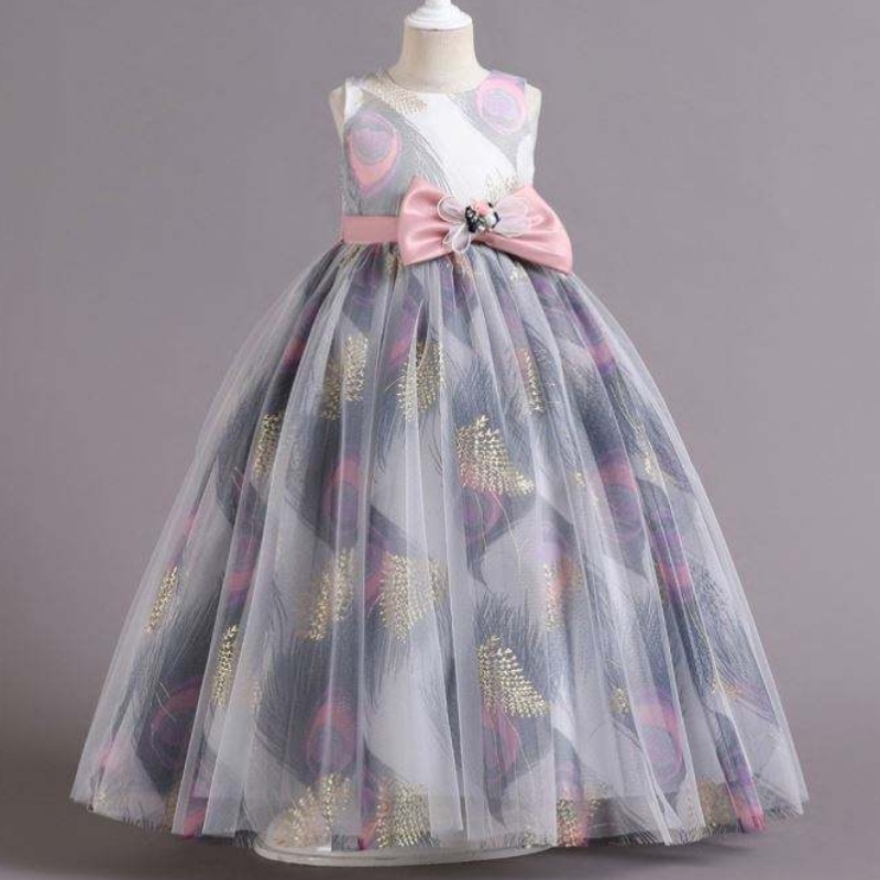 Baige Hot Style 4-14years roz Rochie fără mâneci, design personalizat, rochie de petrecere anunții pentru fete pentru sugari