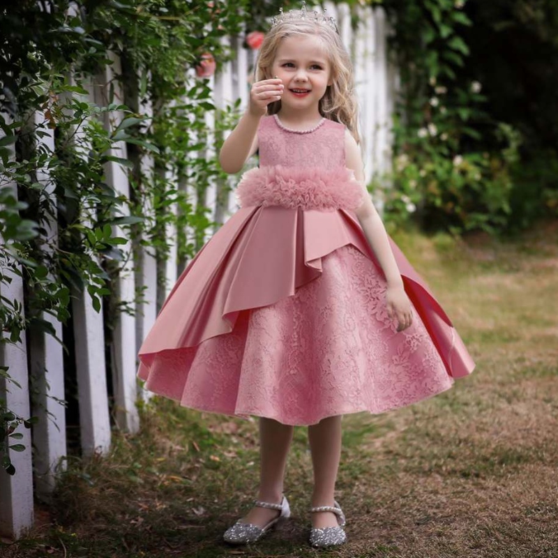Baige Hot Sale Girl Girl Eveniment Frock Flower Girl Dres Party Party Nunta haine denuntă rochie de bile