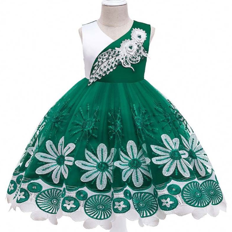 Baige New Design Flowers Firls Rochii Copii pentru petrecerinuntanuntă prințesă copii rochie pentru fete l5266