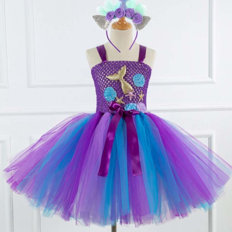 Colecția de fete cu stil de sirenă cu coplay cosplay Flower Tutu Rochie cu bandă gratuită 93430