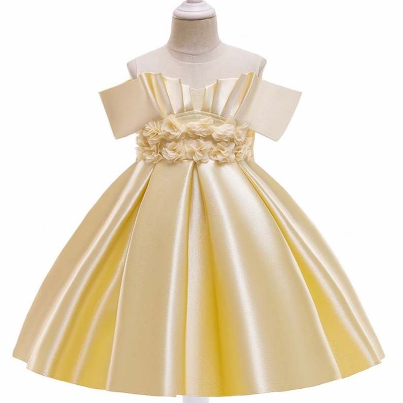 Baige New Kids Princess Rochie cu flori Off-umăr de Crăciun seara pentru copii Rochii de petrecere