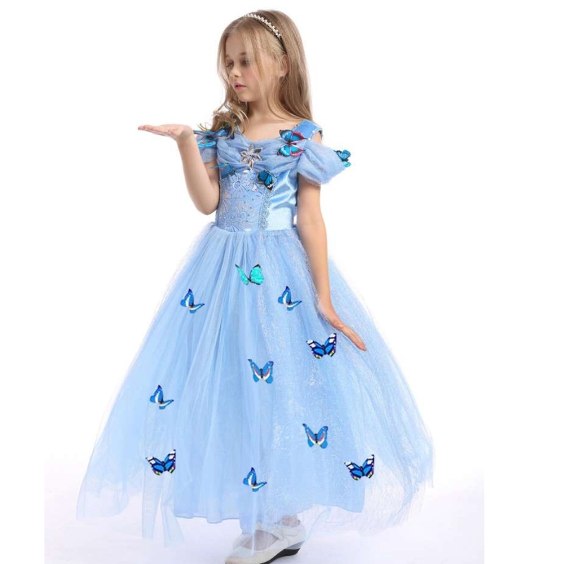 Baige Best Seller Girl Girl Apparel Kids Cosplay Prințesa Elsa Anna Fashion Girl Costum îmbrăcăminte pentru copii Rochie lungă