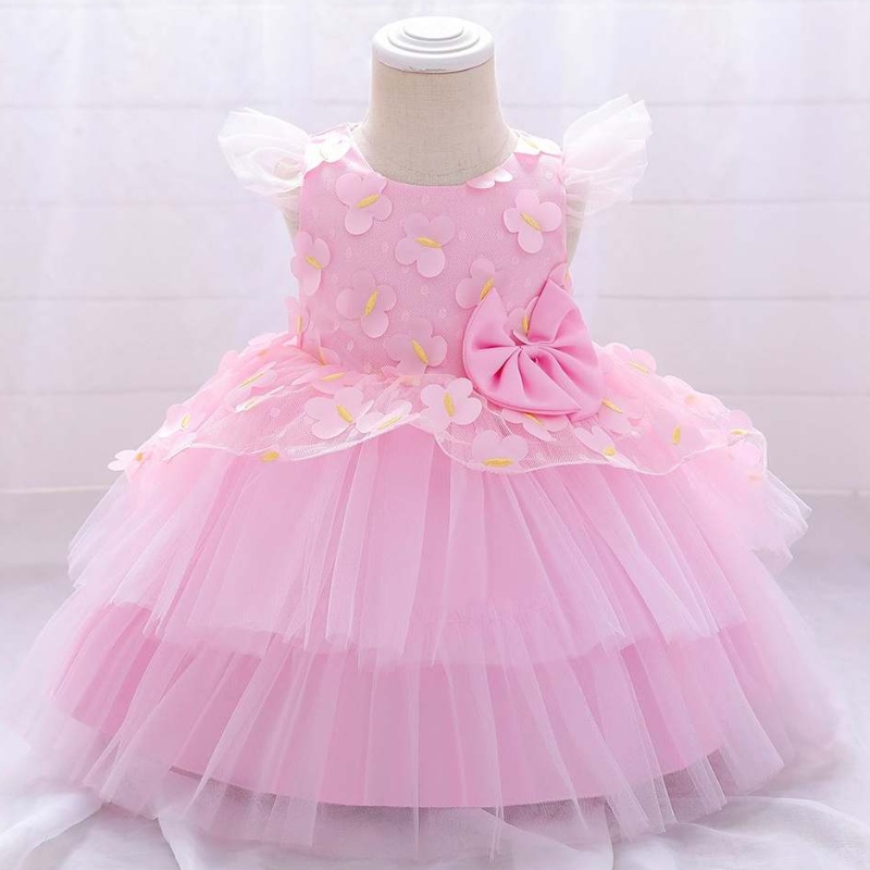 Baige Girls Moderns Girl Girl Sweet Ruffle Princess Little Fete Bănuți Frumos First Communion Rochie L1991xz