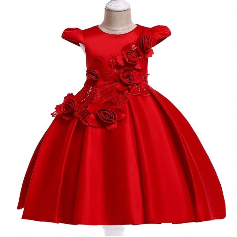 Rochie pentru fete cu flori în stil european pentrununtă pentru fete minunate pentru copii pentru copii rochie de petrecere pufoasă pentru 3 ani L5070