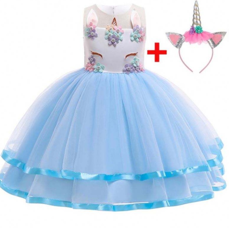 2021 rochie de petrecere unicornănouă cu 5 culori disponibile pentru copii rochie de petrecere pentru fete DJS002
