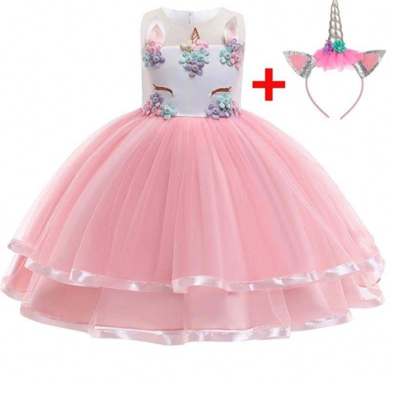 2021 rochie de petrecere unicornănouă cu 5 culori disponibile pentru copii rochie de petrecere pentru fete DJS002