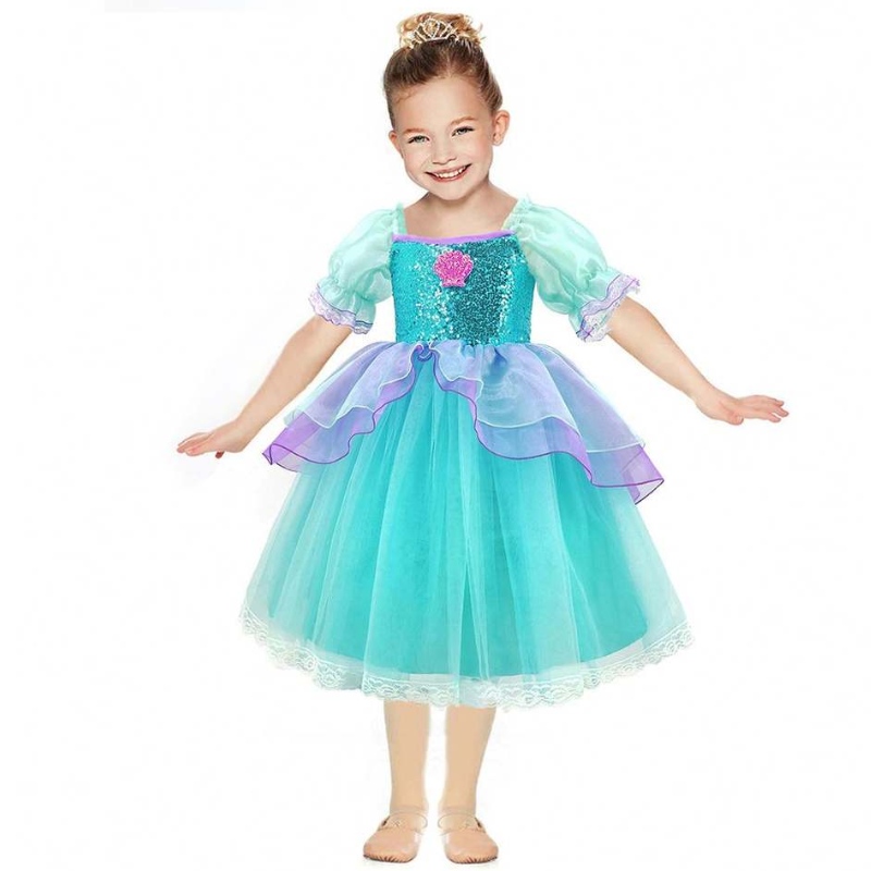 Baigelittle Mermaid Ariel Princess Rochie de Halloween Costume Dress Up Party Girls Cosplay Copii Copii Ball