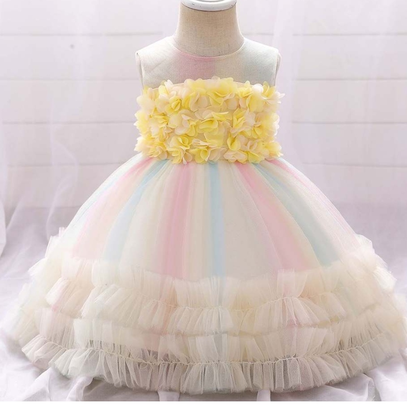 Baige pentru copii rochie de bumbac pentru fete rochie pentru fete rochie de rochie 0-5 ani