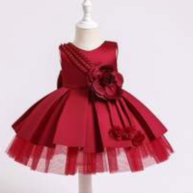 Baige Flower Girls Rochie pentru bebeluși Petreceți prințesă îmbrăcăminte Copii pentru fete de seară XZ001