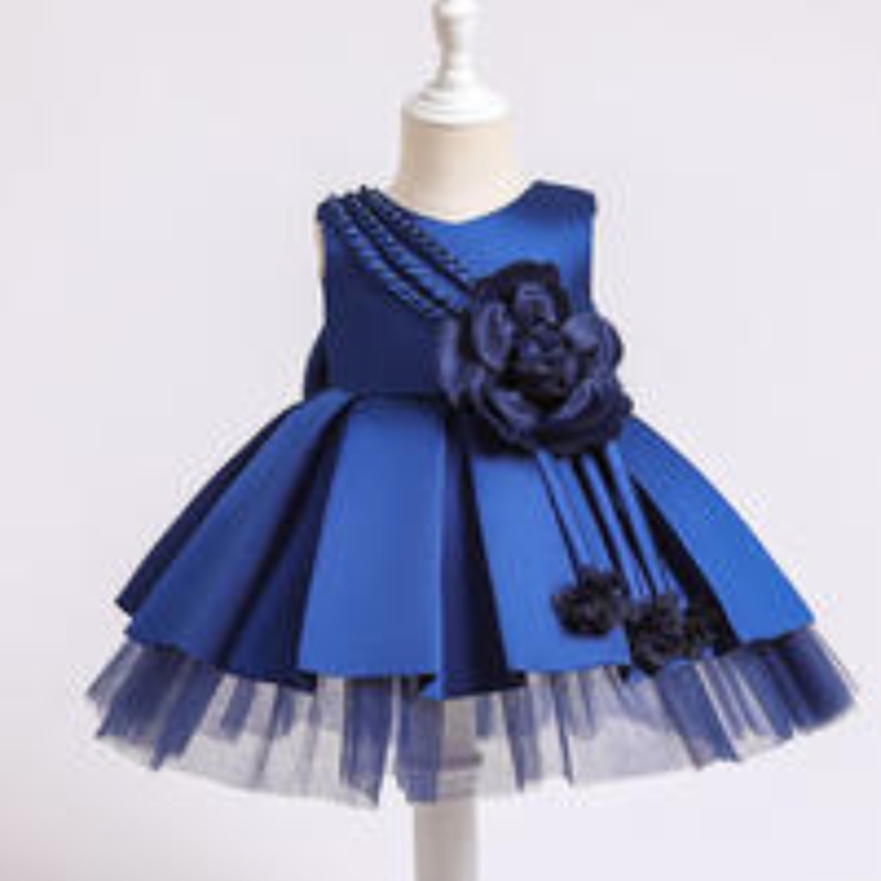 Baige Flower Girls Rochie pentru bebeluși Petreceți prințesă îmbrăcăminte Copii pentru fete de seară XZ001
