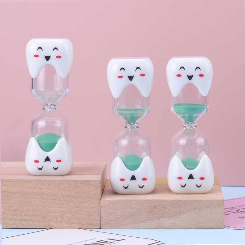 NOUĂ periaj creativ 2 minute 3 minute Ceas denisip pentru copii în formă de dinți clepsidră zâmbet de periaj cronometru de plastic de plastic