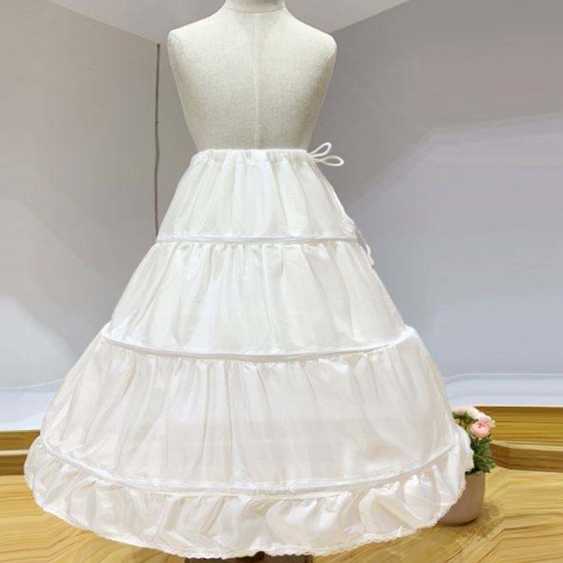 Baige fetiță petticoat pentru copii lungi rochie de mireasă bustle panoră pentru fată lungă rochie prințesă crinoline pentru fete cu flori