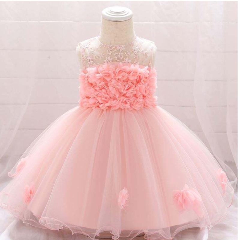 Baige New Frock Designs Girls \\ Îmbrăcăminte pentru copiinou -născuți pentru copii Părtare poartă rochie de botez l1920xz