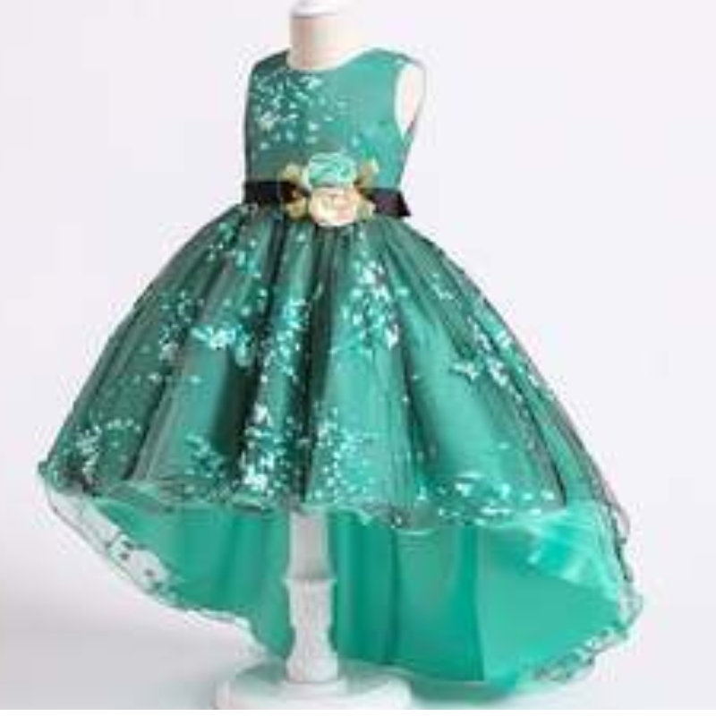 Baige Green Children Flower Fairy Princess 4-15 ani pentru copii design de rochie puffy pentru petrecere 2153