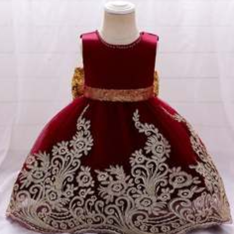 Baige Flower Flower Little Dot Pattern Satin Satin Design design pentru fete pentru fete