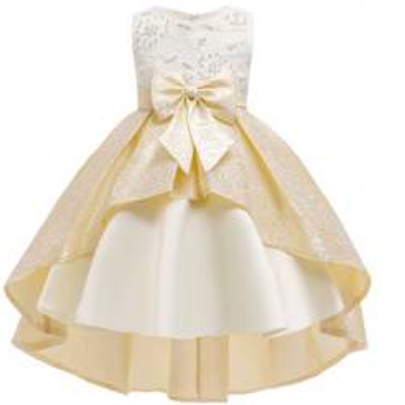 Baige boutique îmbrăcăminte pentru fete rochii de petrecere din satin pentru copii designuri de îmbrăcăminte lungă t5176