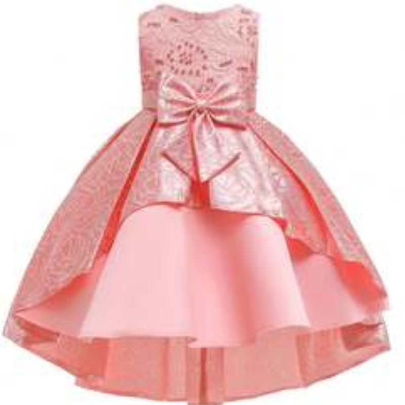 Baige boutique îmbrăcăminte pentru fete rochii de petrecere din satin pentru copii designuri de îmbrăcăminte lungă t5176