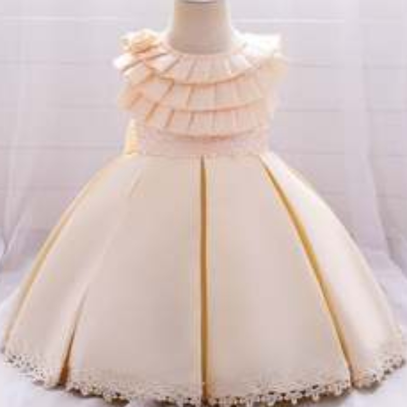 Baige New Fashion Children Rochie Ball Satin Party Satin Party Nunta Flower Flori Rochie L1976XZ